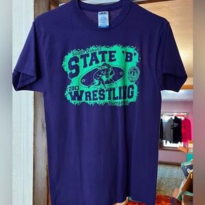 Purple South Dakota State 'B' Wrestling T-Shirt